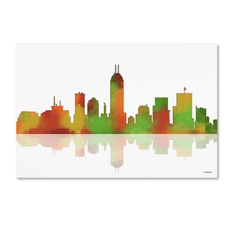 Marlene Watson 'Indianapolis Indiana Skyline II' Canvas Art,16x24